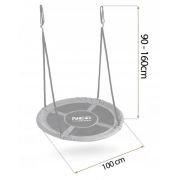 Leagan tip cuib pentru copii xxl, 100 cm, 150 kg, neo-sport 110301, gri edeedi110301