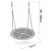 Leagan tip cuib pentru copii xxl, 110 cm, 150 kg, neo-sport 110311, gri edeedi110311