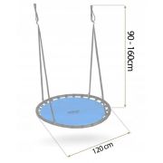 Leagan tip cuib pentru copii xxl, 120 cm, 150 kg, neo-sport 110221, albastru edeedi110221