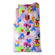 Pachet Complet Pat Start Minnie 2 -12 ani cu saltea SmartNest 160x80x12 cm cu lana, husa impermeabila, pilota, perna, lenjerie