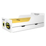 Pat baieti Start Batman 2-12 ani, cu sertar inclus si salteacu lana 160x80 - PC-P-MK-BAT-SRT-80