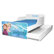 Pat Fete Start Frozen 2-12 ani, varianta cu saltea 160x80 cu lana si sertar inclus- PC-P-MK-FRZ-SRT-80