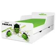 Pat Start Hulk  de Baieti intre 2 si 12 ani, include Saltea cu lana SafeNest 160x80x6 si sertar - PC-P-MK-HLK-SRT-80