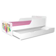Pat Fetite Start Printese  recomandat 2-12 ani, varianta cu sertar - PC-P-SPM-PRN-80