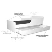 Pat Copii Sofia 2-8 Ani + Saltea 140x70x12 Cm + Husa Impermeabila - Pc-pch-pro-str-sof-70