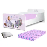 Pachet Promo Pat Start Sofia Fete 2-8 ani cu saltea SmartNest cu lana 160x80 si husa impermeabila - PC-PCH-PRO-STR-SOF-70