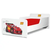 Pat Start Fulger McQueen pentru copii 2-12 ani, cu saltea cu lana 160x80 inclusa- PC-P-MOK-FLG-80