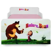 Pat Start Masha pentru copii 2-12 ani, cu saltea cu lana 160x80 inclusa - PC-P-MOK-MSH-80