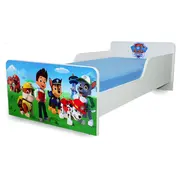 Pat copii 2-12 ani Start Paw Patrol, cu saltea 160x80 cu lana- PC-P-MOK-PAW-80