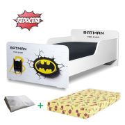 Pat Start Batman 2-12 Ani + Saltea 160x80x12 Cm + Husa Impermeabila - Pc-pch-pro-str-btm-80