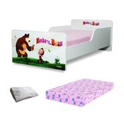 Pat Start Masha 2-12 Ani + Saltea 160x80x12 Cm + Husa Impermeabila - Pc-pch-pro-str-msh-80