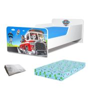 Pat Start Paw Patrol 2 / 2-12 ani + saltea 160x80x12 cm SmartNest cu lana + husa impermeabila - PC-PCH-PRO-STR-PAW2-80