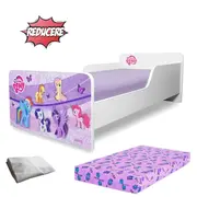 Pat Start Pony 2-12 ani + saltea SmartNest cu lana 160x80x12 cm + husa impermeabila - PC-PCH-PRO-STR-PON-80