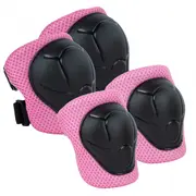 Set De Protectie Kidwell Trix, Genunchiere, Cotiere Si Palme, Marime M, 25-50 Kg, Pink Pjbzeoctri02a2
