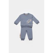 Set bluzita cu pantalon Dino, indigo, BabyCosy, 100%bumbac (Marime: 12-18 Luni) JEMBC-CSY2016-12