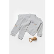 Set bluzita cu pantalon Lion, gri, BabyCosy, 100%bumbac (Marime: 3-6 Luni) JEMBC-CSYW1024-3