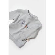 Set bluzita cu pantalon Lion, gri, BabyCosy, 100%bumbac (Marime: 3-6 Luni) JEMBC-CSYW1024-3