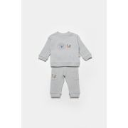 Set bluzita cu pantalon Lion, gri, BabyCosy, 100%bumbac (Marime: 3-6 Luni) JEMBC-CSYW1024-3
