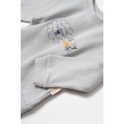 Set bluzita cu pantalon Lion, gri, BabyCosy, 100%bumbac (Marime: 6-9 luni) JEMBC-CSYW1024-6
