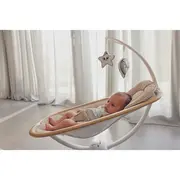 Balansoar si sezlong, Lionelo, Olivia, 2 in 1, Electric, Cu leganare 3D, 5 moduri de balansare in mai multe directii, Cu 13 melodii, Scaun pivotant la 180 grade, Reglabil, Cu arcada jucarii, Bej BYNLO-OLIVIA_BEIGE_NATURAL