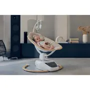 Balansoar si sezlong, Lionelo, Olivia, 2 in 1, Electric, Cu leganare 3D, 5 moduri de balansare in mai multe directii, Cu 13 melodii, Scaun pivotant la 180 grade, Reglabil, Cu arcada jucarii, Bej BYNLO-OLIVIA_BEIGE_NATURAL