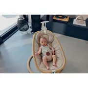 Balansoar si sezlong, Lionelo, Olivia, 2 in 1, Electric, Cu leganare 3D, 5 moduri de balansare in mai multe directii, Cu 13 melodii, Scaun pivotant la 180 grade, Reglabil, Cu arcada jucarii, Bej BYNLO-OLIVIA_BEIGE_NATURAL