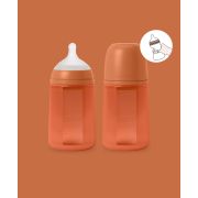 Biberon din silicon, 240ml, Colour Essence SX Pro debit mediu, rosu JEM8426420081160