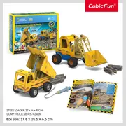 Cubic Fun - Joc Educativ STEM National Geographic puzzle 3D Mini incarcator si Basculanta ARTCUDS1132h