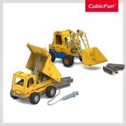 Cubic Fun - Joc Educativ STEM National Geographic puzzle 3D Mini incarcator si Basculanta ARTCUDS1132h