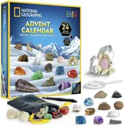 National Geographic - Set educativ Calendar de Craciun descopera roci si pietre pretioase cu 24 de surprize ARTNG24101