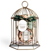Set  gel dus, lotiune corp, exfoliant si o colivie decorativa Scented Garden Cage, IDC Institute 44007, 240 ml