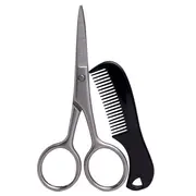 Set barbati, foarfeca si pieptan pentru ingrijire faciala, 90300, IDC Institute