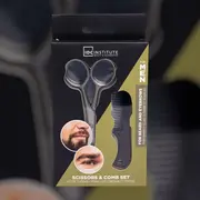 Set barbati, foarfeca si pieptan pentru ingrijire faciala, 90300, IDC Institute