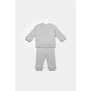Set bluzita cu pantalon Lion, gri, BabyCosy, 100%bumbac (Marime: 12-18 Luni) JEMBC-CSYW1024-12