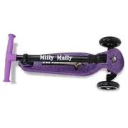 Trotineta pliabila Milly Mally Sparky Violet, roti din silicon cu Led, platforma iluminata, greutate admisa 50 kg EKDmm0344
