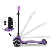 Trotineta pliabila Milly Mally Sparky Violet, roti din silicon cu Led, platforma iluminata, greutate admisa 50 kg EKDmm0344