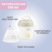 Biberon Chicco Natural Feeling PP, 150ml, unisex, tetina s., 0luni+, 0%BPA CHC8131130-7