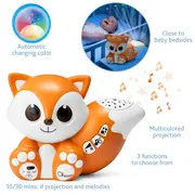 Jucarie Chicco 2 in 1 pentru carucior si lampa de veghe Vulpita Foxy, 0 luni+ CHC10064-1