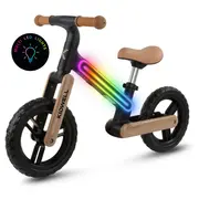 Bicicleta De Echilibru Fara Pedale Pentru Copii, Sa Reglabila, Cu Lumini Led, Roti Eva, 2 Ani+, Suno Black Beige, Kidwell Pjbrobisun03a0