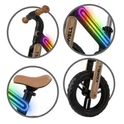 Bicicleta De Echilibru Fara Pedale Pentru Copii, Sa Reglabila, Cu Lumini Led, Roti Eva, 2 Ani+, Suno Black Beige, Kidwell Pjbrobisun03a0