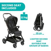 Carucior sport Chicco One4Ever, PirateBlack (Negru), nastere-22Kg CHC79881-8_PIRATE BLACK