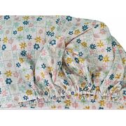 Cearceaf Floricele jucause, cu elastic, din bumbac, 63x127 cm KDECE63127FJ