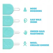 Dispozitiv de curatare, Fridababy, Multifunctional, Cu 4 capete, Pentru unghii, mucoasa nazala, urechi si alte parti ale corpului, Reutilizabil, 0 luni+ BYNFRI13