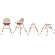 Scaun De Masa 4in1 Pentru Bebelusi Si Copii, Eatan Wood, Inaltime Ajustabila, Varsta 0-15 Kg, Centura De Siguranta In 5 Puncte, Depozitare, Roz Pjbkrwyeat01a0