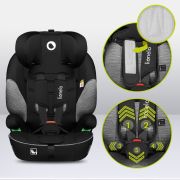 Scaun auto, Lionelo, Levi i-Size, Universal, Instalare FWF, Cu tetiera reglabila in 10 pozitii, Cu spatar detasabil, 76-150 cm, Conform cu R129, Gri BYNLO-LEVI_I-SIZE_BLACK_GREY