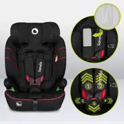 Scaun auto, Lionelo, Levi i-Size, Universal, Instalare FWF, Cu tetiera reglabila in 10 pozitii, Cu spatar detasabil, 76-150 cm, Conform cu R129, Negru BYNLO-LEVI_I-SIZE_SPORTY_BLACK