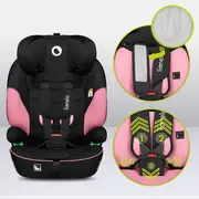 Scaun auto, Lionelo, Levi i-Size, Universal, Instalare FWF, Cu tetiera reglabila in 10 pozitii, Cu spatar detasabil, 76-150 cm, Conform cu R129, Roz BYNLO-LEVI_I-SIZE_PINK_BABY