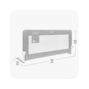 Bariera de siguranta rabatabila pentru pat, Momi Lexi XL Plus - Grey KRTAKCE00061