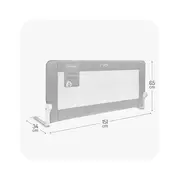 Bariera de siguranta rabatabila pentru pat, Momi Lexi XL Plus - Grey KRTAKCE00061