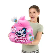 Pets Alive - Jucarie de plus interactiva catelus cu accesorii surpriza, Pooping Puppies BKF9542